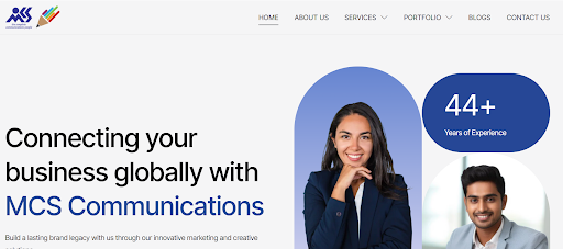 MCS Communications website screenshot
