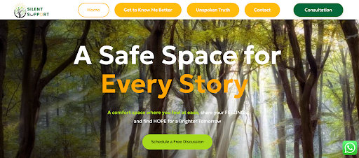 Silent Support website screenshot