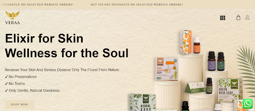 Veraa website screenshot