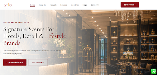 Aroma Galaxy website screenshot